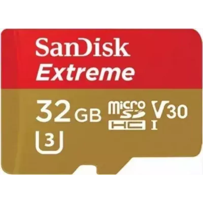 WESTERN DIGITAL SanDisk micro SDXC Extreme 32GB (A1/ V30/ U3/ UHS-I/ Cl.10/ R100/ W60) + adapteris veiksmo kamerai