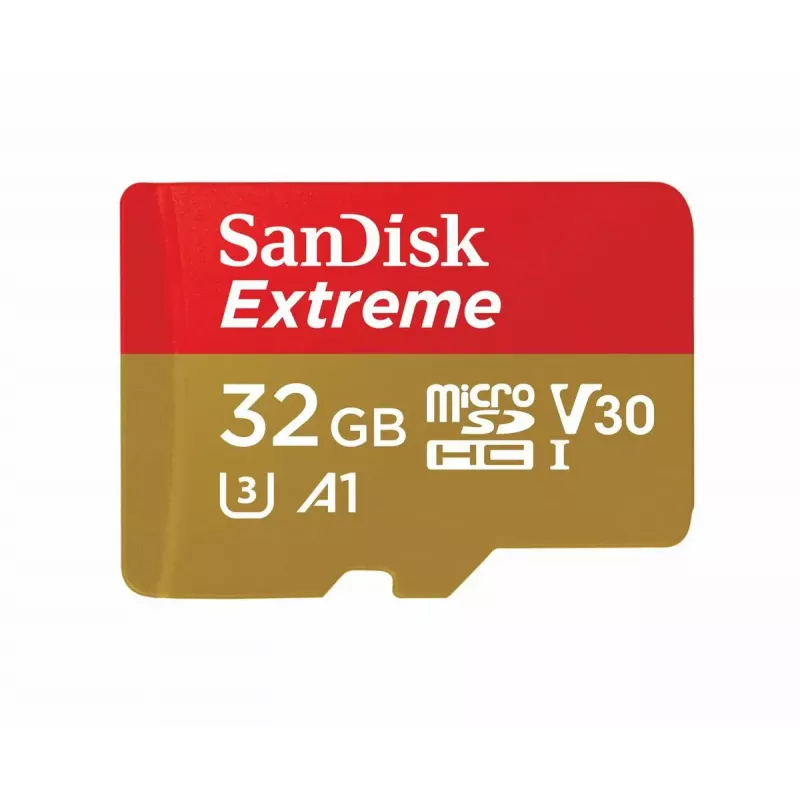 WESTERN DIGITAL SanDisk micro SDXC Extreme 32GB (A1/ V30/ U3/ UHS-I/ Cl.10/ R100/ W60) + adapteris veiksmo kamerai