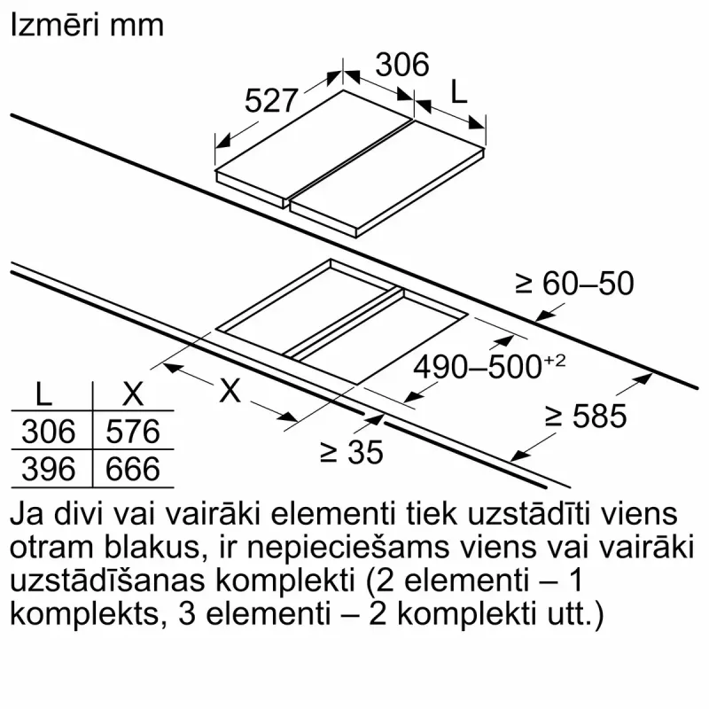 Bosch PIB375FB1E kaitlentė juoda, nerūdijantis plienas Įmontuojama zoninė indukcinė kaitlentė 2 zonos