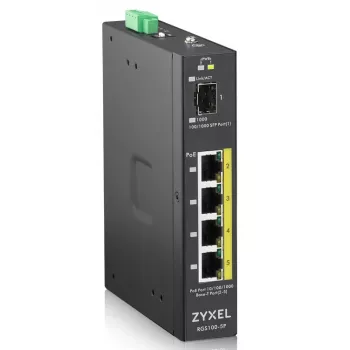 Zyxel RGS100-5P nevaldomas L2 Gigabit Ethernet (10/100/1000) maitinimas per Ethernet (PoE) juodos spalvos