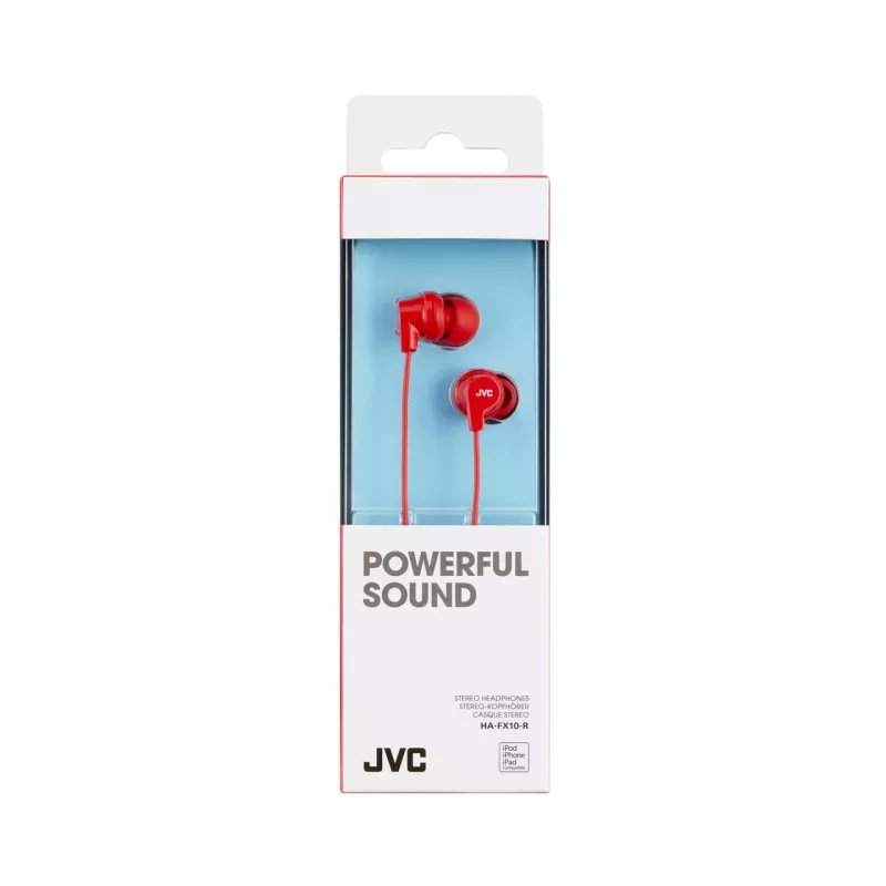 JVC HA-FX10-R-E Spalvingos į vidų įdedamos ausinės