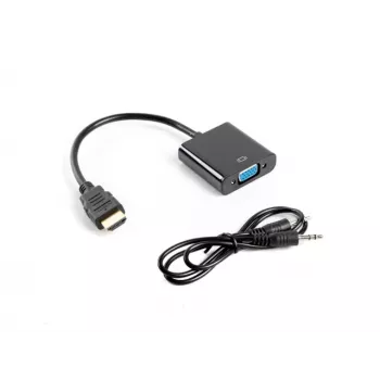 LANBERG Vaizdo kabelio adapteris VGA (d-sub) HDMI Type A (standartinis) 0,2 m juodas