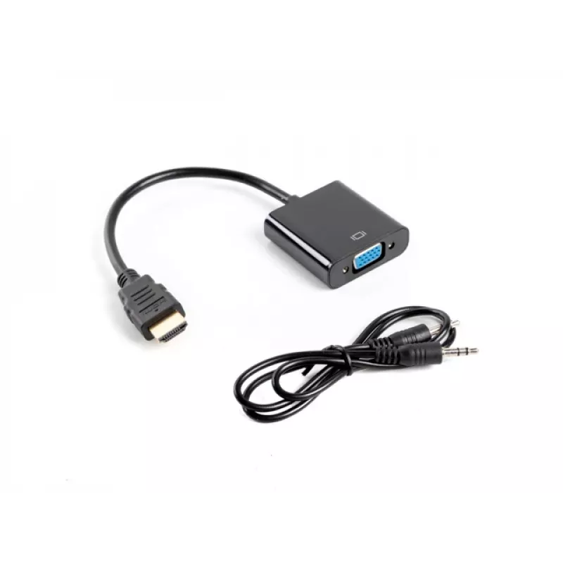 LANBERG Vaizdo kabelio adapteris VGA (d-sub) HDMI Type A (standartinis) 0,2 m juodas