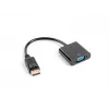 Vaizdo kabelio adapteris LANBERG AD-0002-BK — VGA (moteriška) į DisplayPort (vyriška), 0,2 m, 1920×1200@60Hz, DP 1.1a, juoda