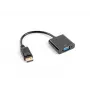 Vaizdo kabelio adapteris LANBERG AD-0002-BK — VGA (moteriška) į DisplayPort (vyriška), 0,2 m, 1920×1200@60Hz, DP 1.1a, juoda