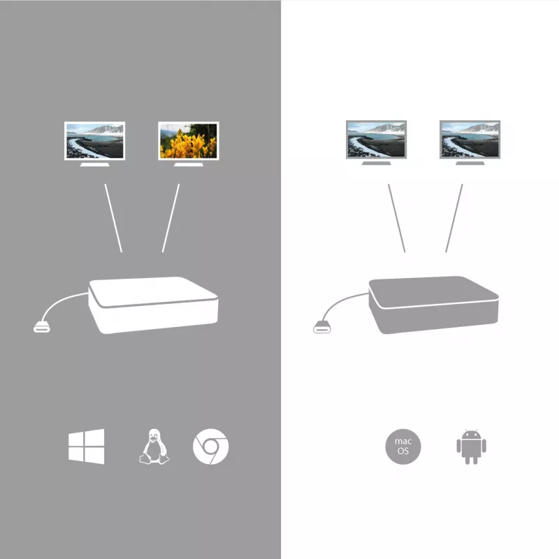i-tec USB-C 3.1 Dual 4K HDMI vaizdo adapteris, 3.2 Gen 1 (3.1 Gen 1), USB Type-C, HDMI išvestis, 3840 x 2160 pikselių