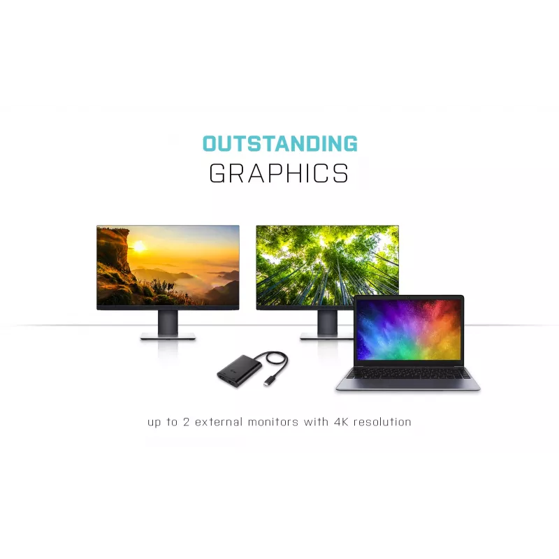 i-tec USB-C 3.1 Dual 4K HDMI vaizdo adapteris, 3.2 Gen 1 (3.1 Gen 1), USB Type-C, HDMI išvestis, 3840 x 2160 pikselių
