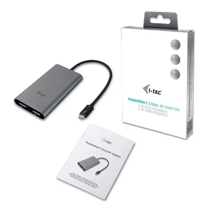 i-tec Thunderbolt 3 Dual DP Video Adapter USB Type-C DisplayPort 1.2a