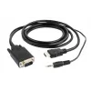 GEMBIRD HDMI į VGA ir garso adapterio laidas, vienas prievadas, 3 m, juodas