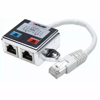 Intellinet 2 prievadų modulinis skirstytuvas, Cat5e, FTP, leidžia dviem RJ45 prievadams dalytis vienu Cat5e tinklo kabeliu