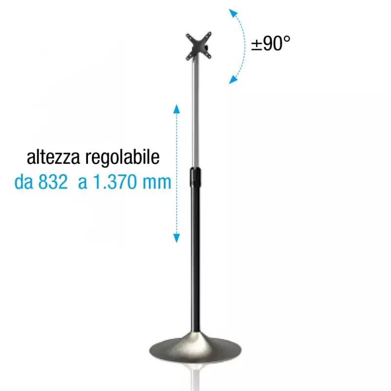 Techly ICA-TR10 televizoriaus stovas 68,6 cm (27 colių) sidabrinis