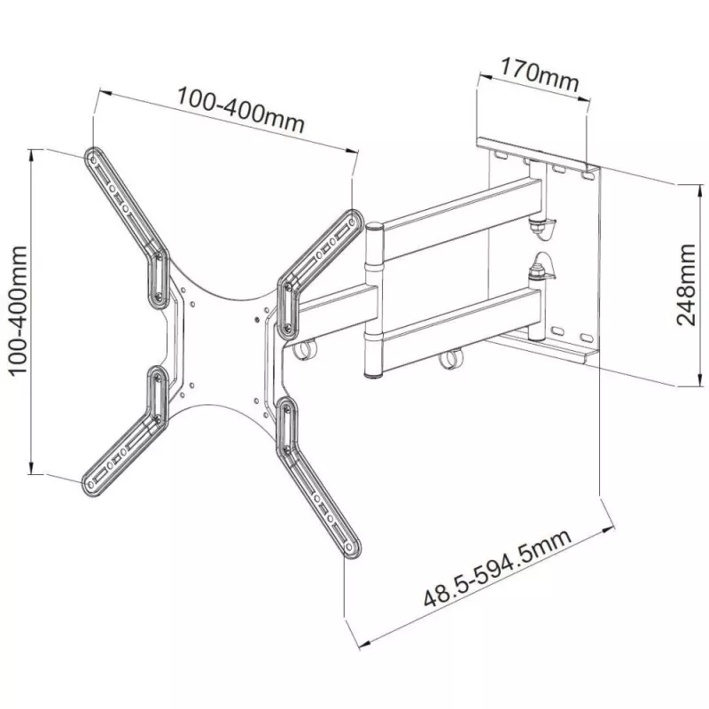 Techly 23-55 Universal LCD TV Wall Mount Bracket Juoda” ICA-PLB 136M