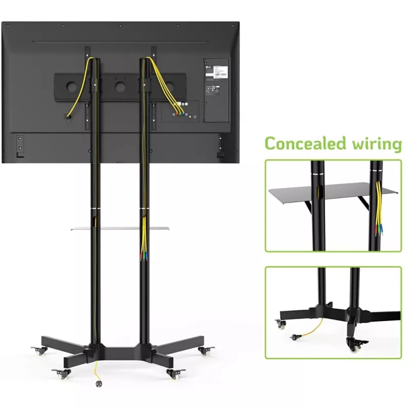 Techly grindų vežimėlis su lentyna LCD / LED / Plasma 30-65 inch ICA-TR6