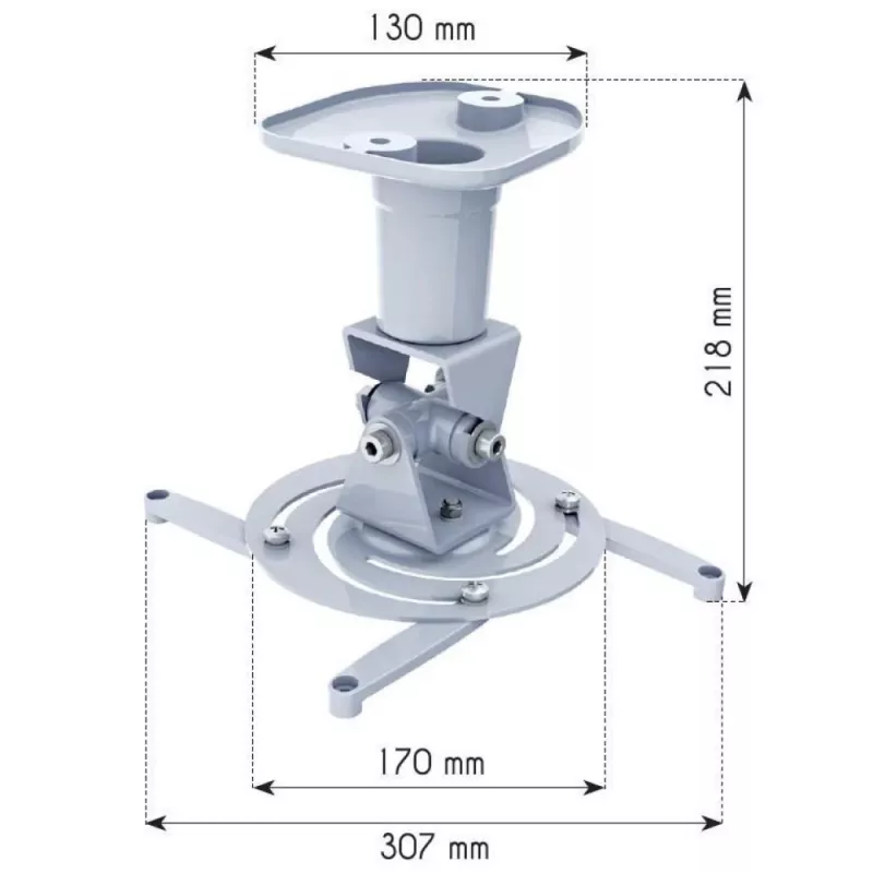 Techly Universalus lubinis laikiklis projektoriui, baltas ICA-PM 100WH