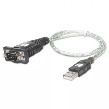 USB į nuoseklųjį adapterį Techly IDATA USB-SER-2T, USB-A kištukas į DB-9 patinas, 0,45 m, permatomas baltas