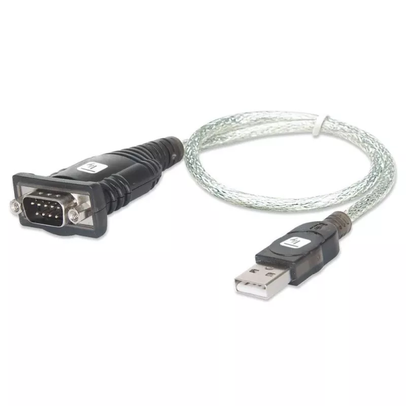 USB į nuoseklųjį adapterį Techly IDATA USB-SER-2T, USB-A kištukas į DB-9 patinas, 0,45 m, permatomas baltas