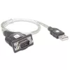 USB į nuoseklųjį adapterį Techly IDATA USB-SER-2T, USB-A kištukas į DB-9 patinas, 0,45 m, permatomas baltas