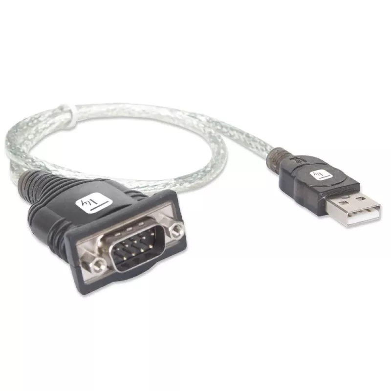 USB į nuoseklųjį adapterį Techly IDATA USB-SER-2T, USB-A kištukas į DB-9 patinas, 0,45 m, permatomas baltas