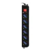 Techly Galia Strip 6 Sockets Juoda with VDE Plug IUPS-PCP-6V