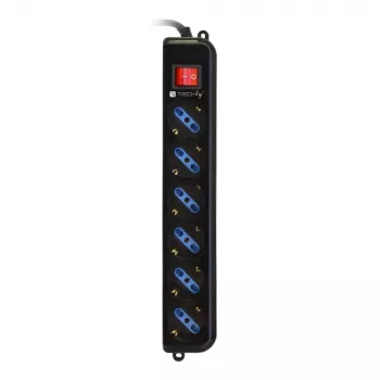 Techly Galia Strip 6 Sockets Juoda with VDE Plug IUPS-PCP-6V