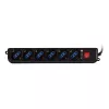 Techly Galia Strip 6 Sockets Juoda with VDE Plug IUPS-PCP-6V