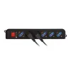 Techly Galia Strip 6 Sockets Juoda with VDE Plug IUPS-PCP-6V