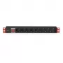 Techly I-CASE STRIP-81UD power distribution unit (PDU) 8 AC outlet(s) 1U Juoda, Raudona