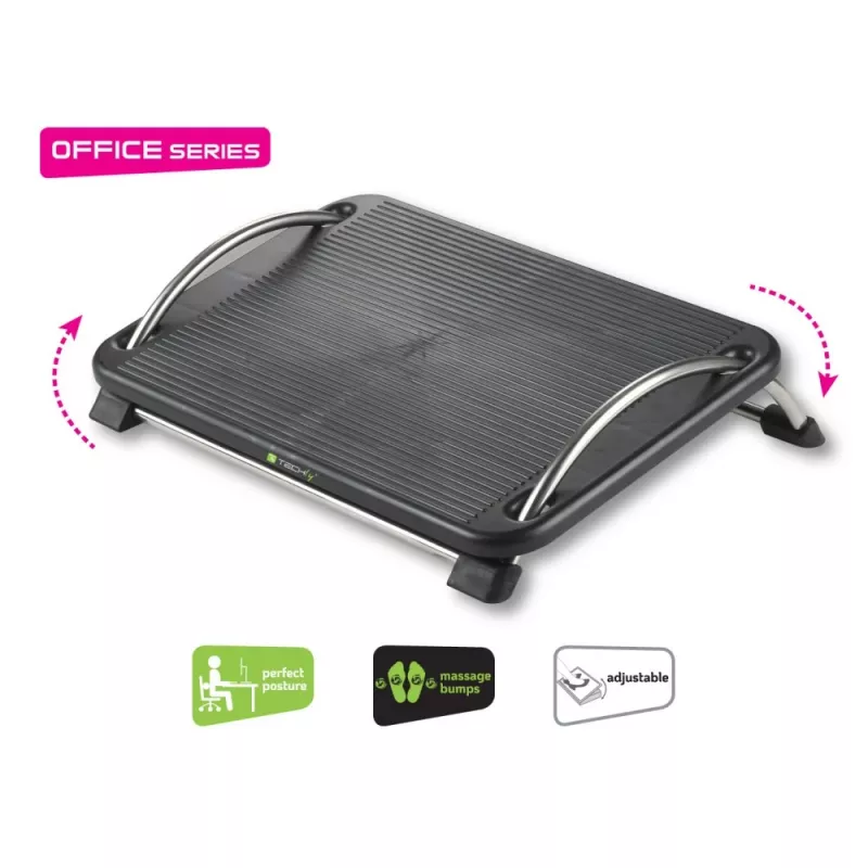Techly reguliuojama kojų atrama ICA-FR 13, juoda, ABS sintetika, 430 mm, 280 mm, 1.24 kg