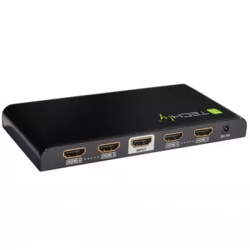 Techly HDMI skirstytuvas 4 krypčių 4K*2K IDATA HDMI-4K4, HDMI, 4x HDMI, 1x HDMI F, 4096 x 2160 pikselių, juoda, 36 bitų
