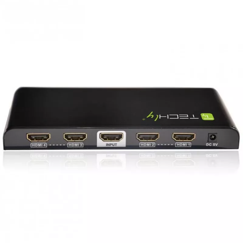 Techly HDMI skirstytuvas 4 krypčių 4K*2K IDATA HDMI-4K4, HDMI, 4x HDMI, 1x HDMI F, 4096 x 2160 pikselių, juoda, 36 bitų