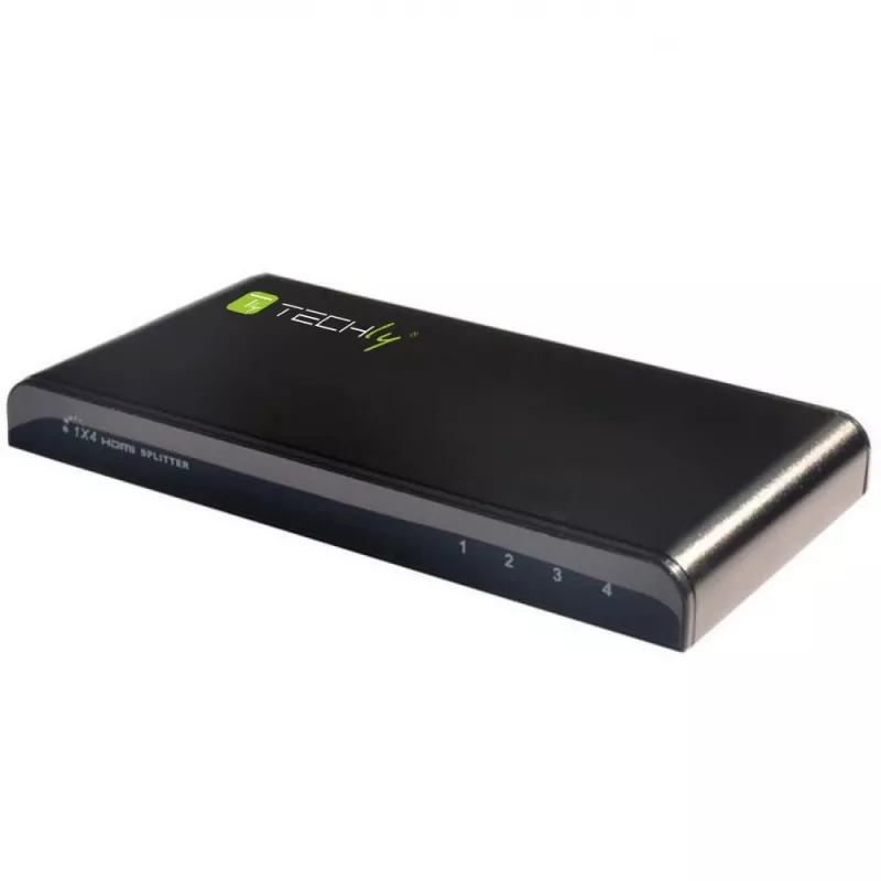 Techly HDMI skirstytuvas 4 krypčių 4K*2K IDATA HDMI-4K4, HDMI, 4x HDMI, 1x HDMI F, 4096 x 2160 pikselių, juoda, 36 bitų