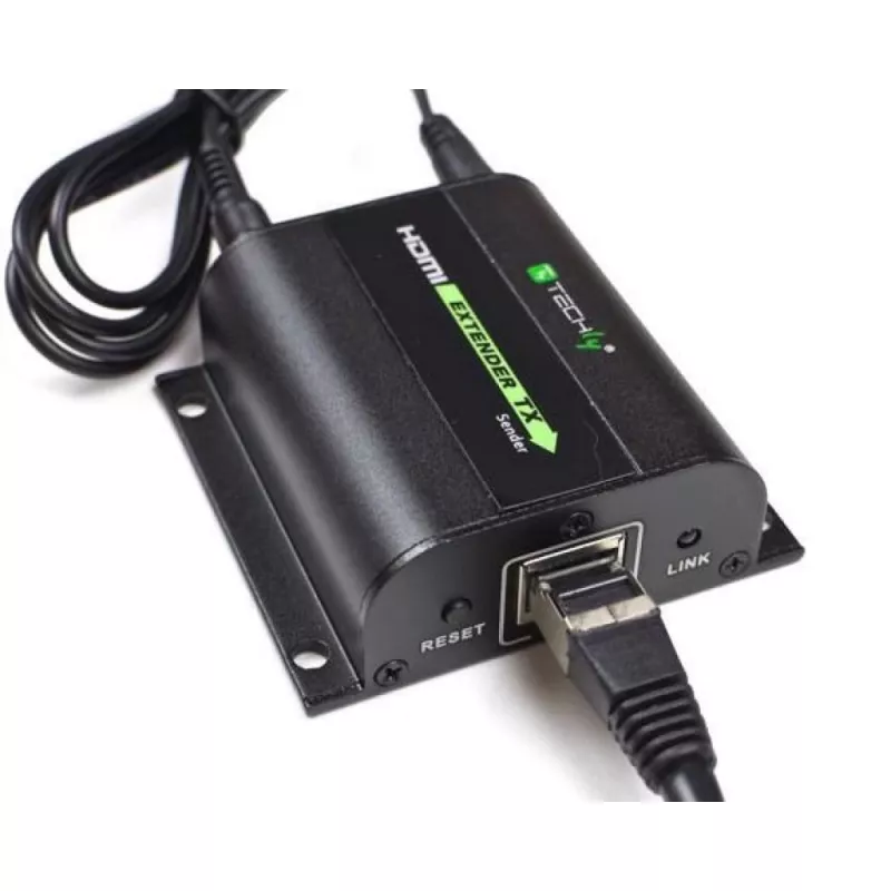 Techly HDMI ilgintuvas Full HD kabeliu Cat.5E / 6 / 6A / 7 iki 60m automatiškai reguliuojamas IDATA EXT-E70I
