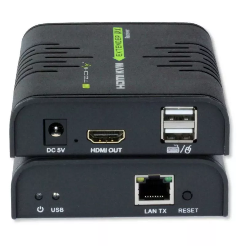 Techly IDATA HDMI-KVM2 KVM plėstuvas Siųstuvas ir imtuvas