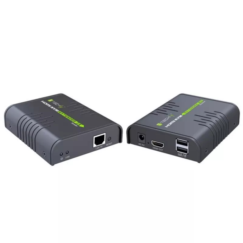 Techly IDATA HDMI-KVM2 KVM plėstuvas Siųstuvas ir imtuvas