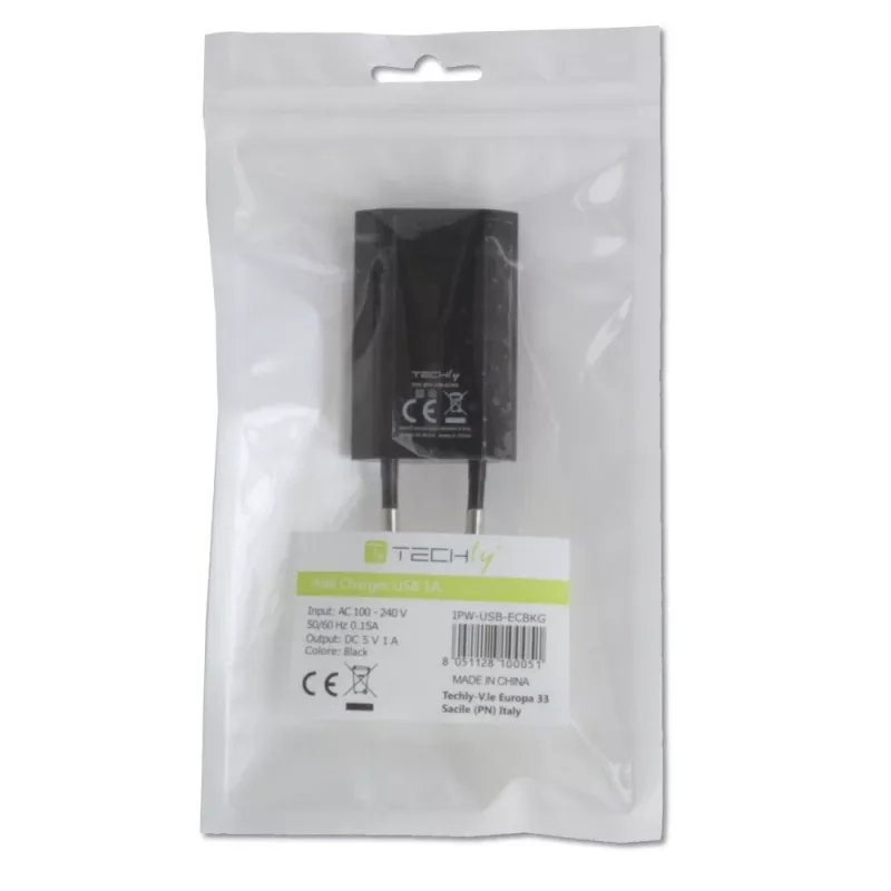 Techly Compact Charger USB 1A European Plug Juoda