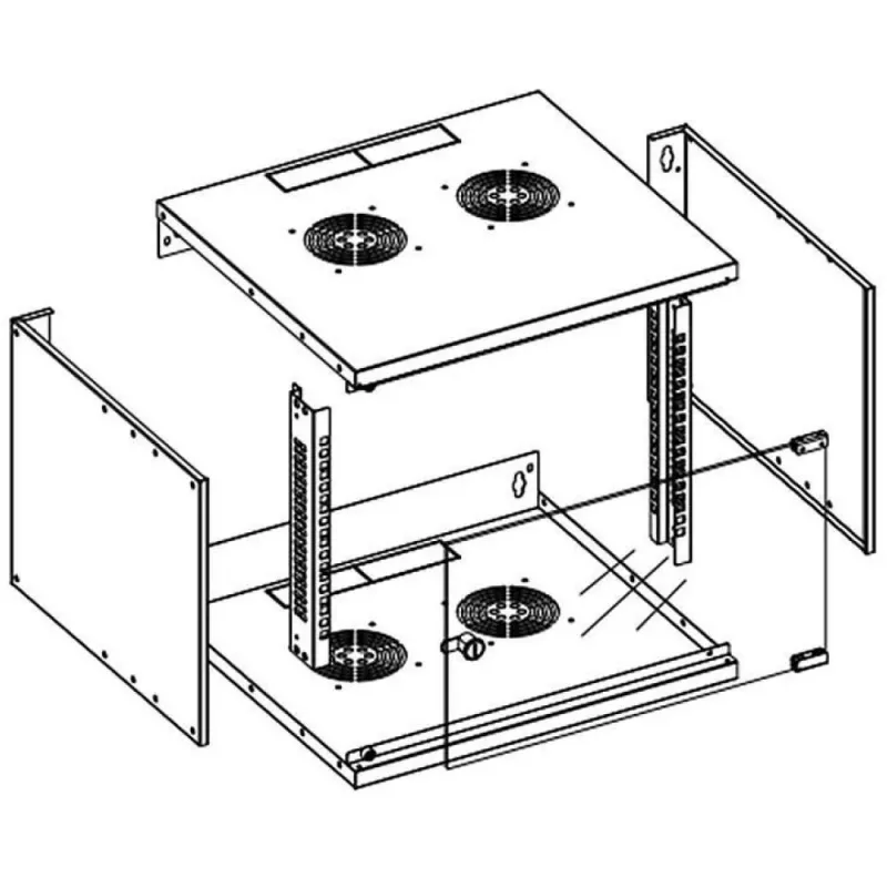 Techly Wall Rack Cabinet 19 6U prof. 320 Pilka Assembled” I-CASE EL-1006G32
