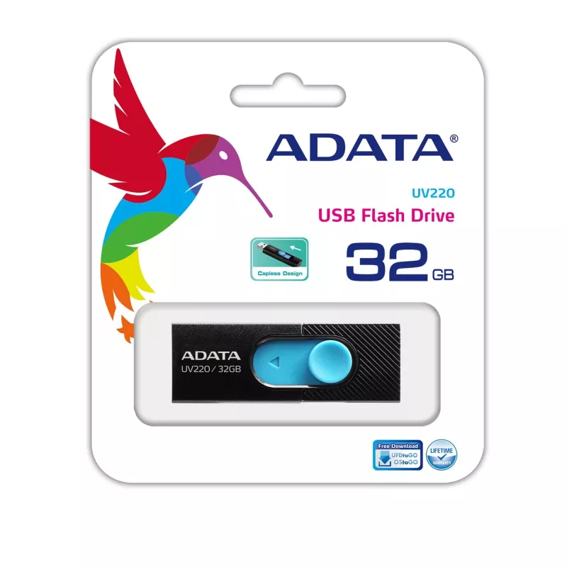 ADATA UV220 USB atmintinė 32 GB USB Type-A 2.0 juoda, mėlyna