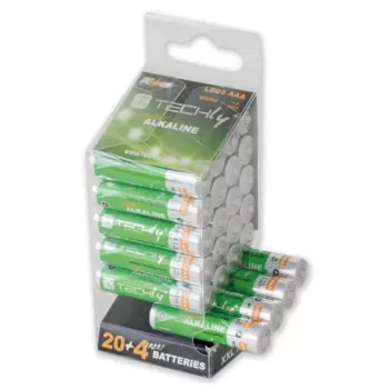 Techly Multipack 24 Baterijos Didelės Galios Mini Stilo AAA Šarminės LR03 1,5 V IBT-KAL-LR03-B24T