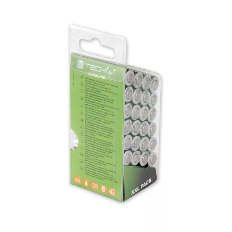 Techly Multipack 24 Baterijos Didelės Galios Mini Stilo AAA Šarminės LR03 1,5 V IBT-KAL-LR03-B24T