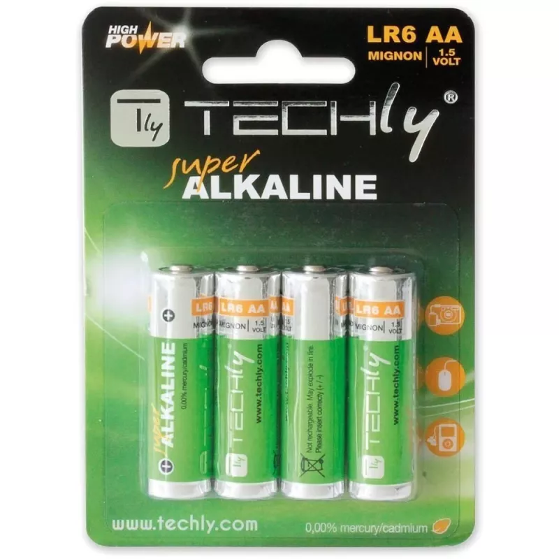 Techly Blister 4 AA šarminės baterijos High Power Stilo LR06 1.5V IBT-KAL-LR06T