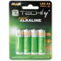 Techly Blister 4 AA šarminės baterijos High Power Stilo LR06 1.5V IBT-KAL-LR06T