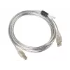 LANBERG USB laidas USB 2.0 USB B - 3m Skaidrus