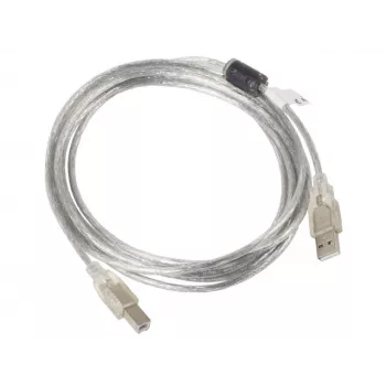 LANBERG USB laidas USB 2.0 USB B - 3m Skaidrus