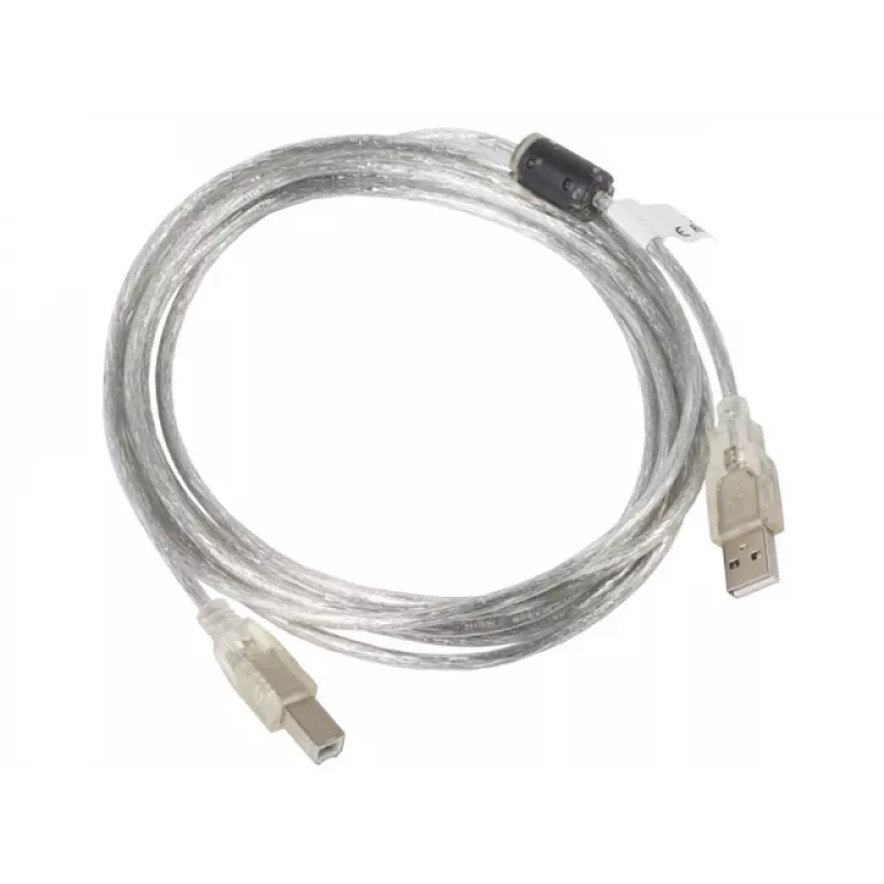 LANBERG USB laidas USB 2.0 USB B - 3m Skaidrus