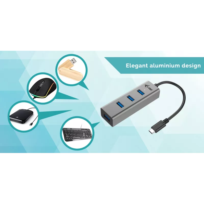 i-tec Metal USB-C HUB 4 prievadai