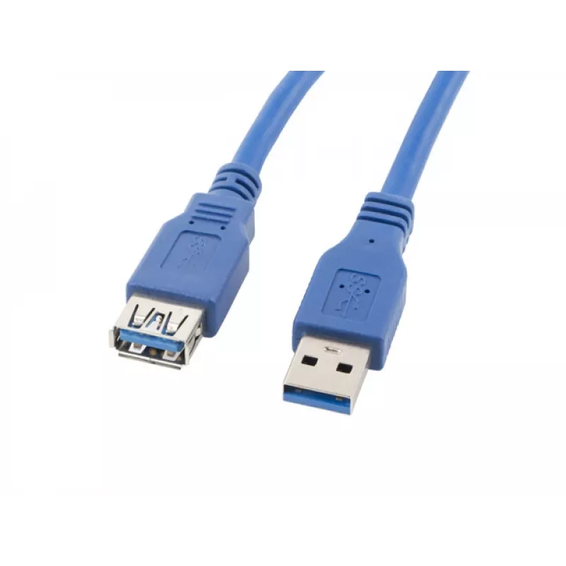 USB A į USB A kabelis LANBERG CA-US3E-10CC-0018-B 1,8 m, USB 3.0, mėlynas, 4800 Mbit/s