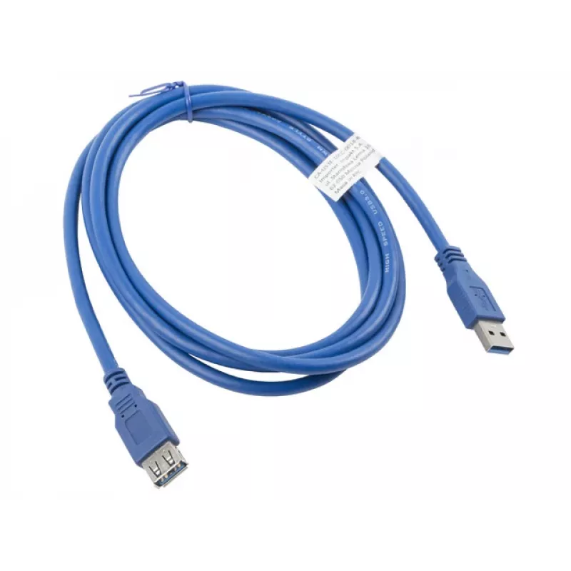 USB A į USB A kabelis LANBERG CA-US3E-10CC-0018-B 1,8 m, USB 3.0, mėlynas, 4800 Mbit/s