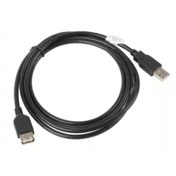 USB A į A kabelis LANBERG CA-USBE-10CC-0018-BK, USB 2.0, 1,8 m, juodas