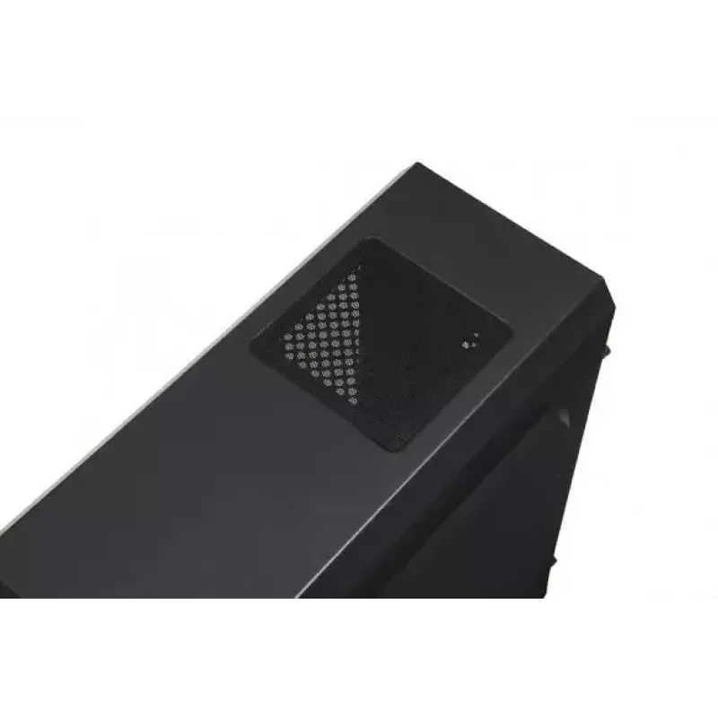 PC korpusas IBOX ORCUS X14 Midi Tower Juoda — ITX/ATX, šoninis langas, raudonas apšvietimas, 3×3,5 col. lizdai, 2×2,5 col. lizdai, 1×5,25 col., USB 3.2 Gen1 Type-A