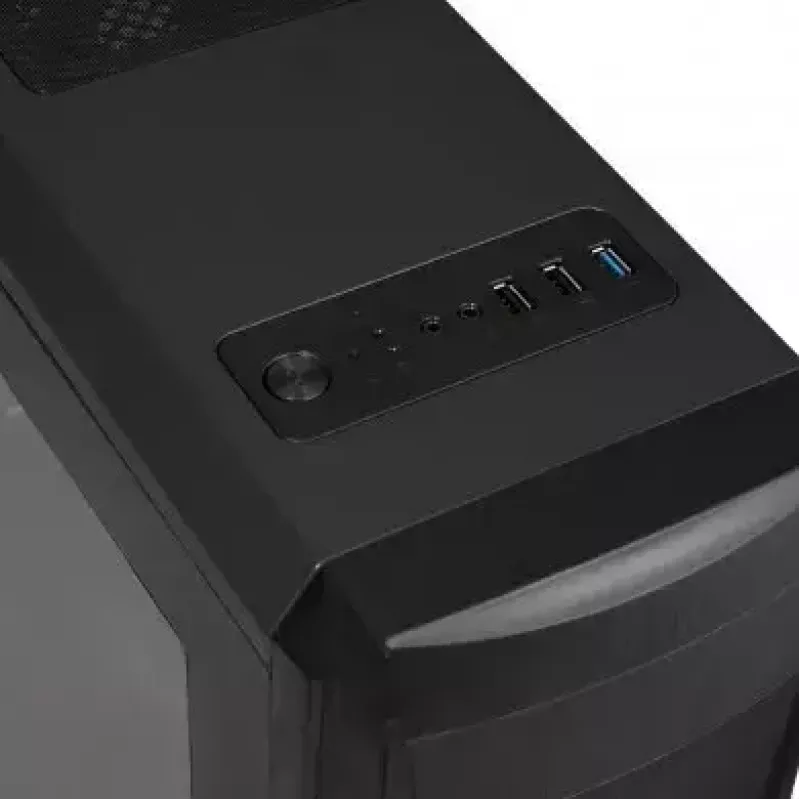 PC korpusas IBOX ORCUS X14 Midi Tower Juoda — ITX/ATX, šoninis langas, raudonas apšvietimas, 3×3,5 col. lizdai, 2×2,5 col. lizdai, 1×5,25 col., USB 3.2 Gen1 Type-A